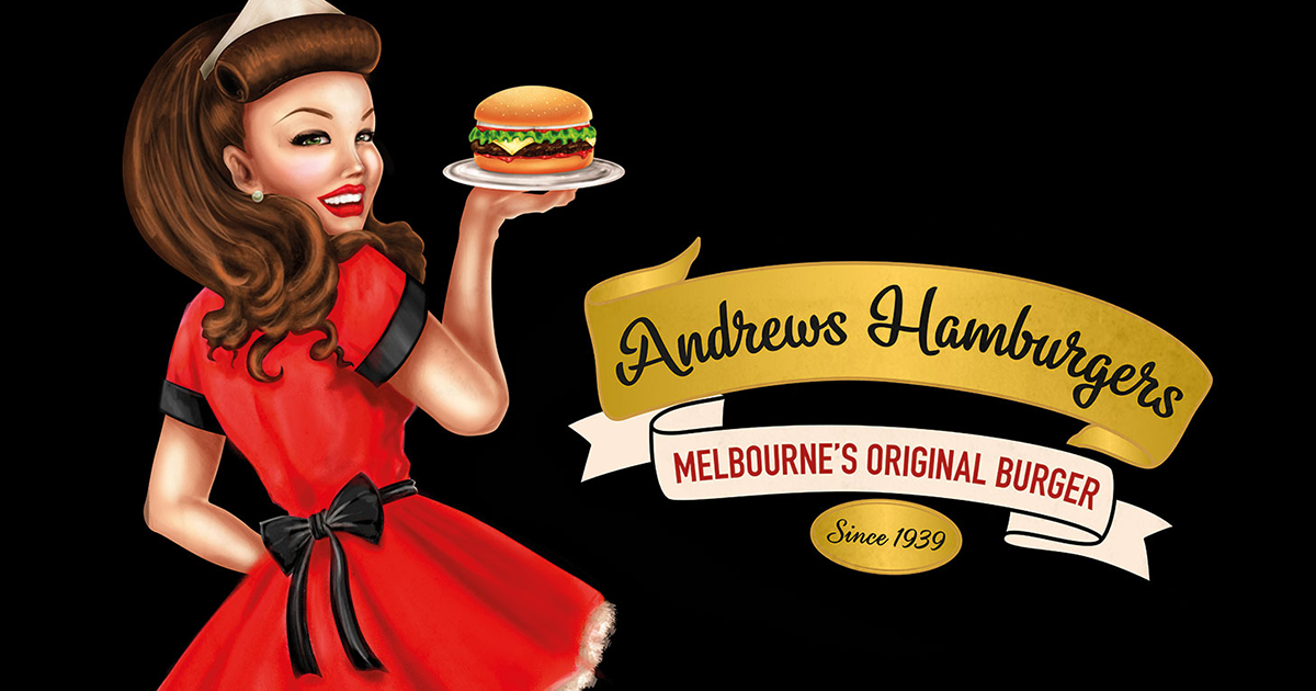 Andrew's Hamburgers Andrews Burgers Melbourne's Original Hamburger